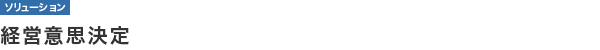 【ソリューション】経営意思決定