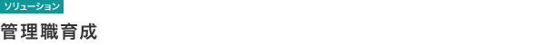【ソリューション】管理職育成