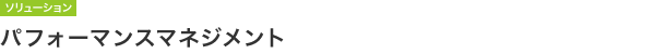 【ソリューション】パフォーマンスマネジメント